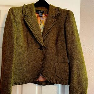 Etcetera olive tweed fully lined jacket size 8